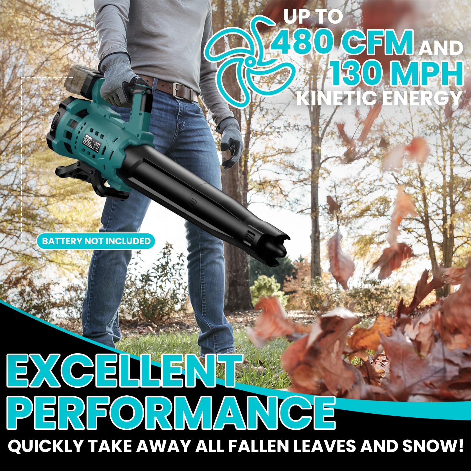 ZEXAPE blower reaches 130 mph for quick, thorough clearing.