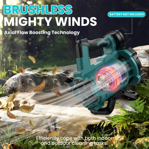 ZEXAPE 480 CFM airflow powers yard debris cleanup efficiently.
