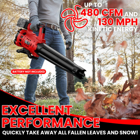 ZEXAPE blower moves 480 CFM air for fast leaf clearing