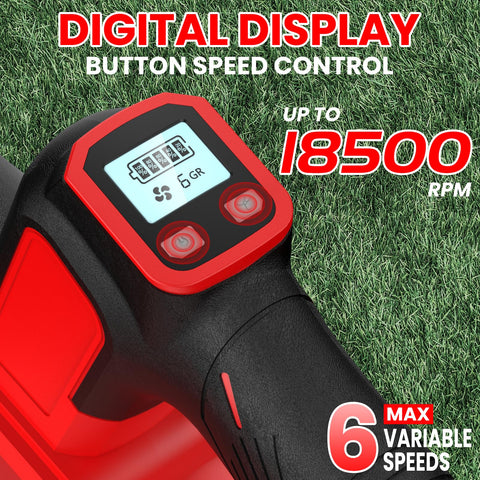 ZEXAPE cordless blower with digital display aids precise wind speed checks