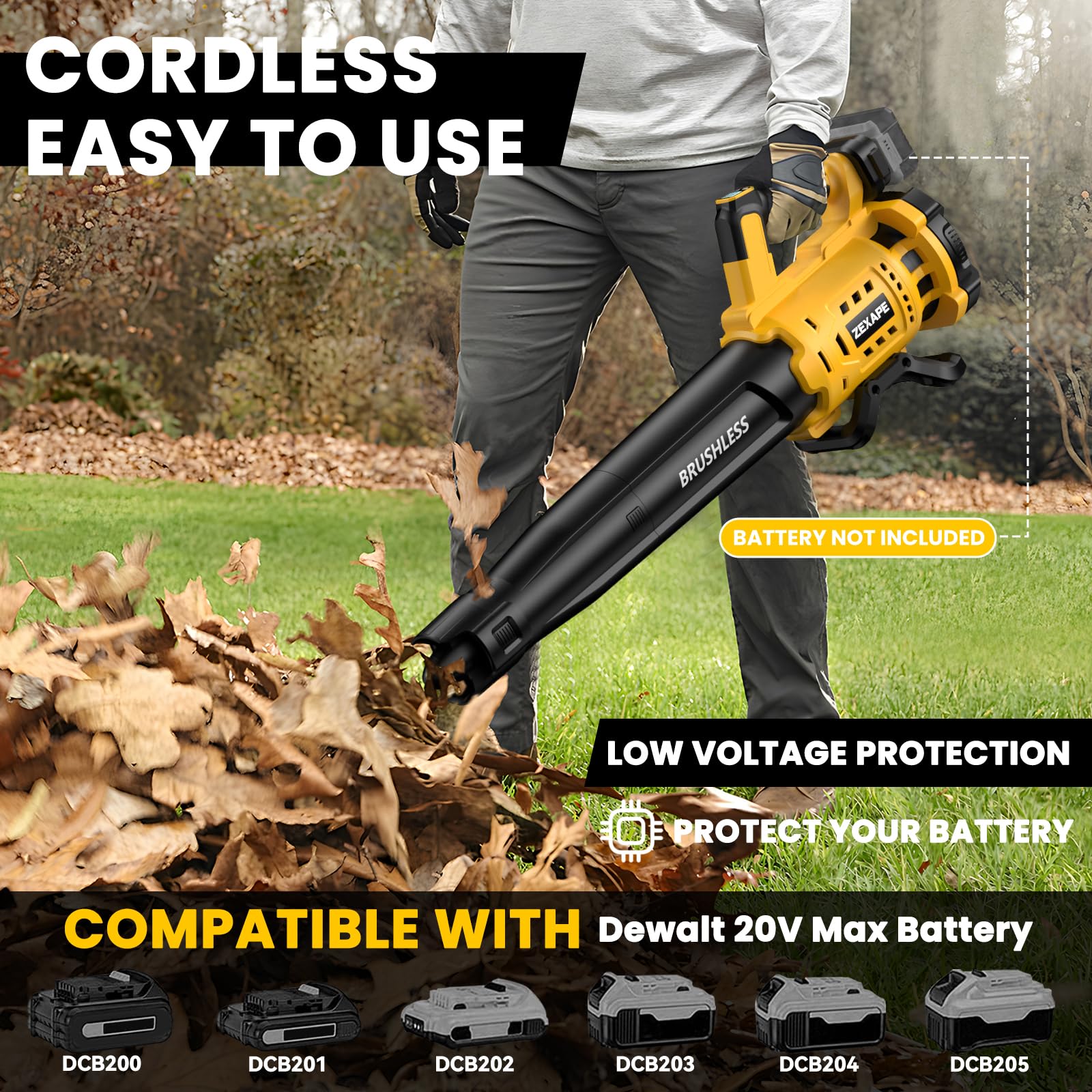 ZEXAPE six-speed dial allows precise control for leaves or snow.
