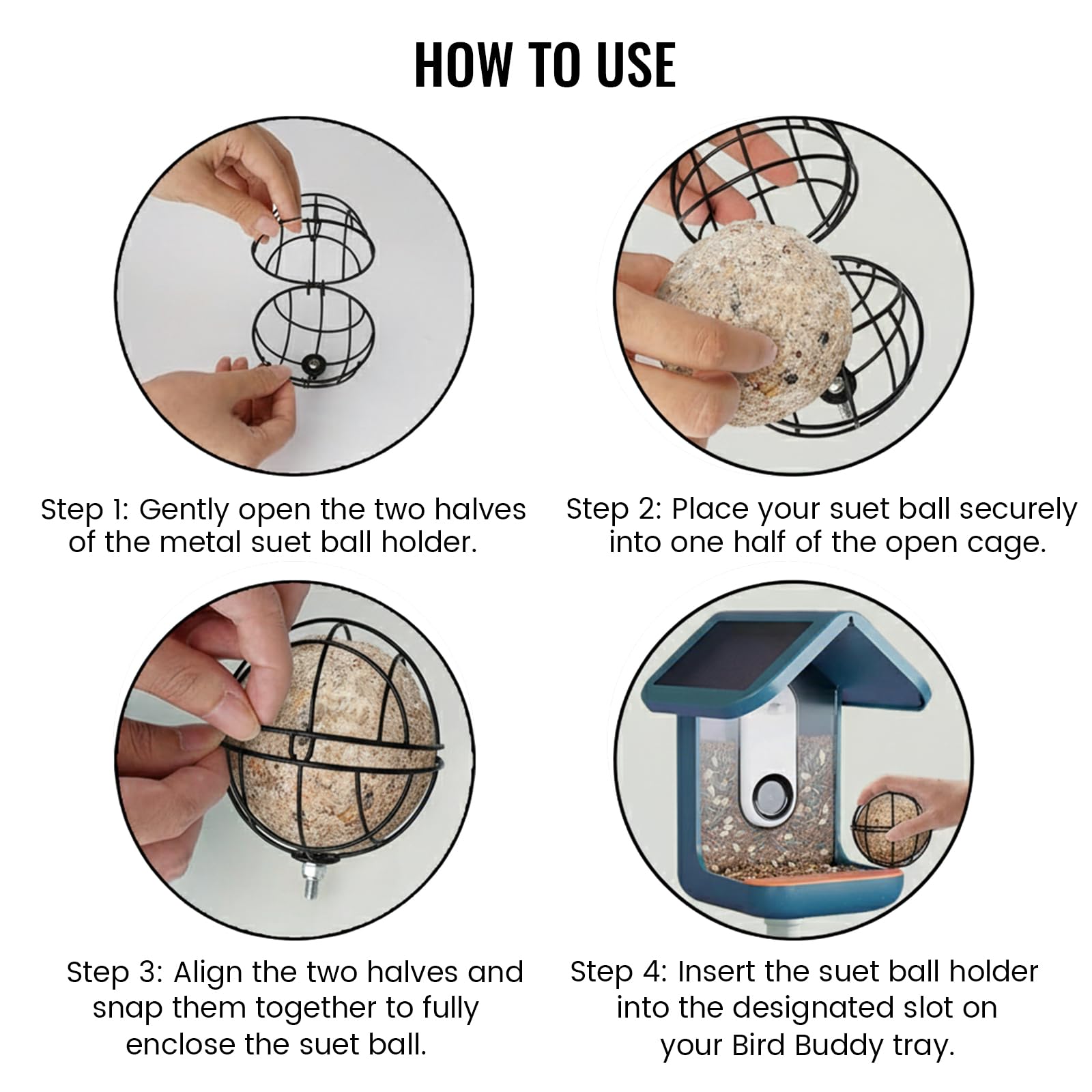 Zeytosu suet ball holder on 3.2-inch cage for standard suet balls