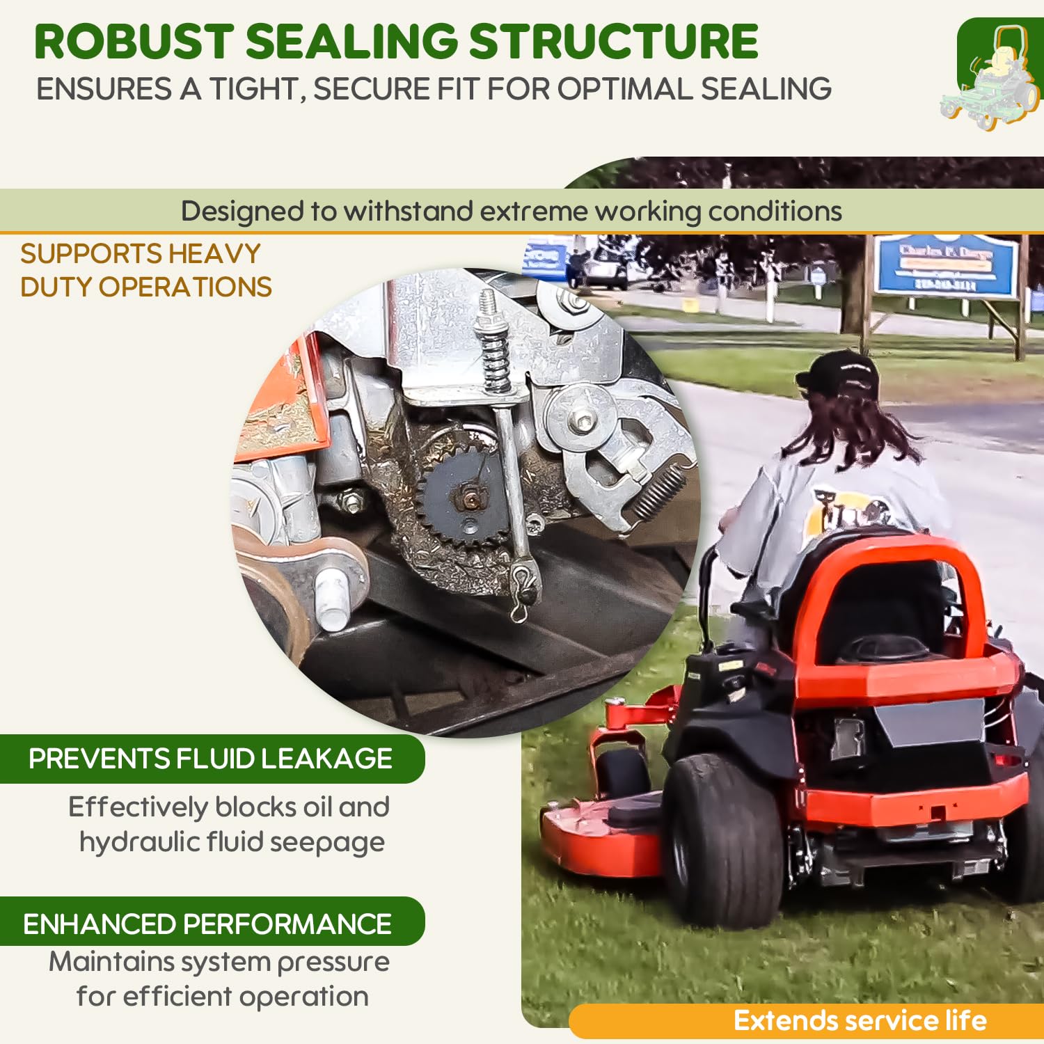 ZEZHIMI durable lawn mower seals for stable performance under heat and heavy use
