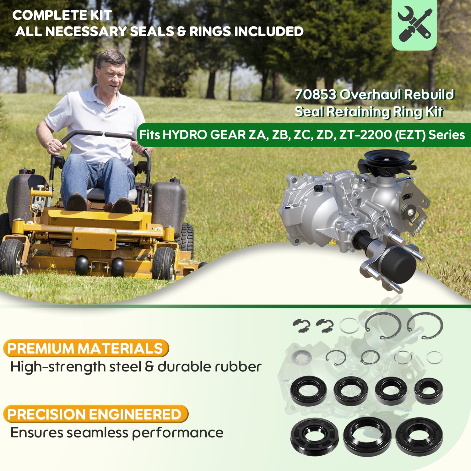ZEZHIMI Hydro Gear ZA-ZT compatibility across models for broad fit