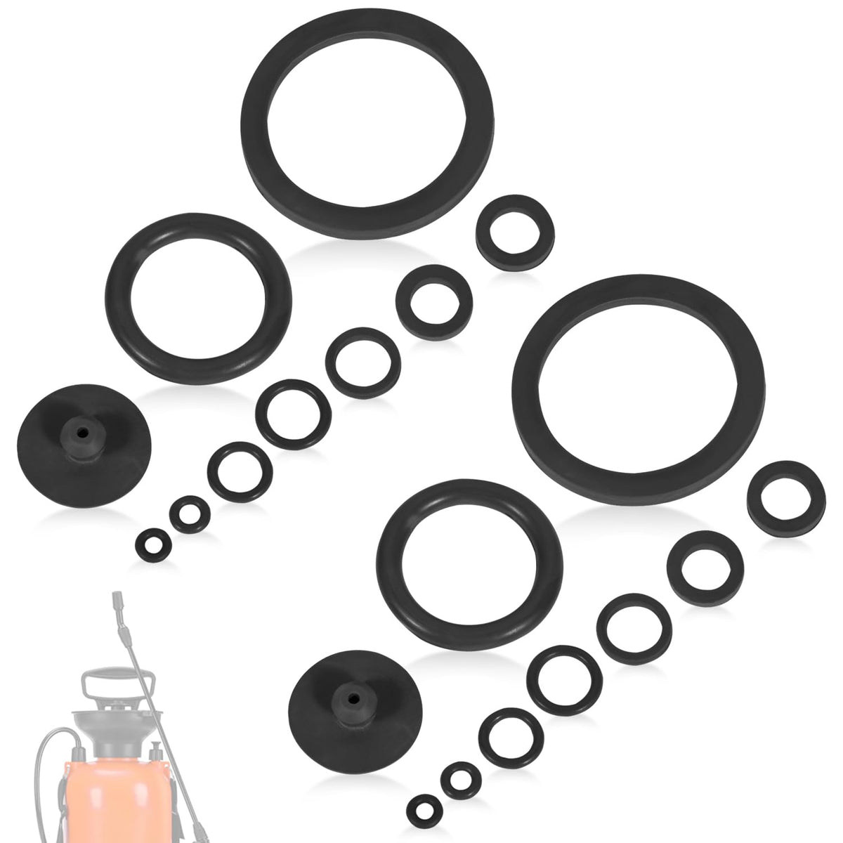 ZFCZR 20pcs sprayer seal rings kit with seven sizes for quick garden sprayer repairs.
