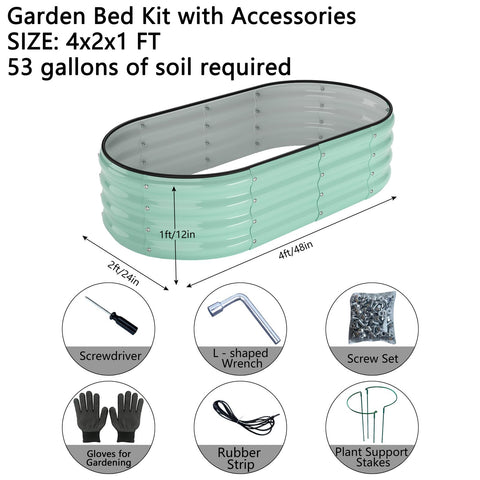 ZFHgarden 4x2x1ft planter box ready for easy relocation.