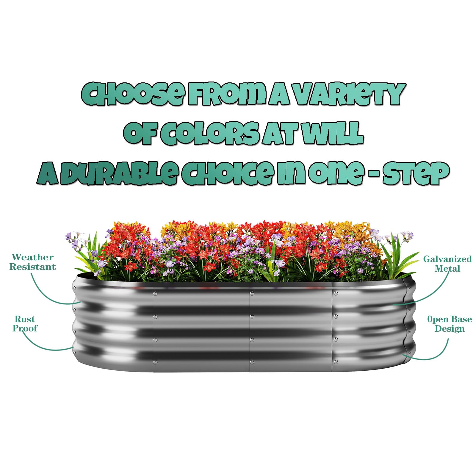 ZFHgarden galvanized metal construction blends durability with garden aesthetics