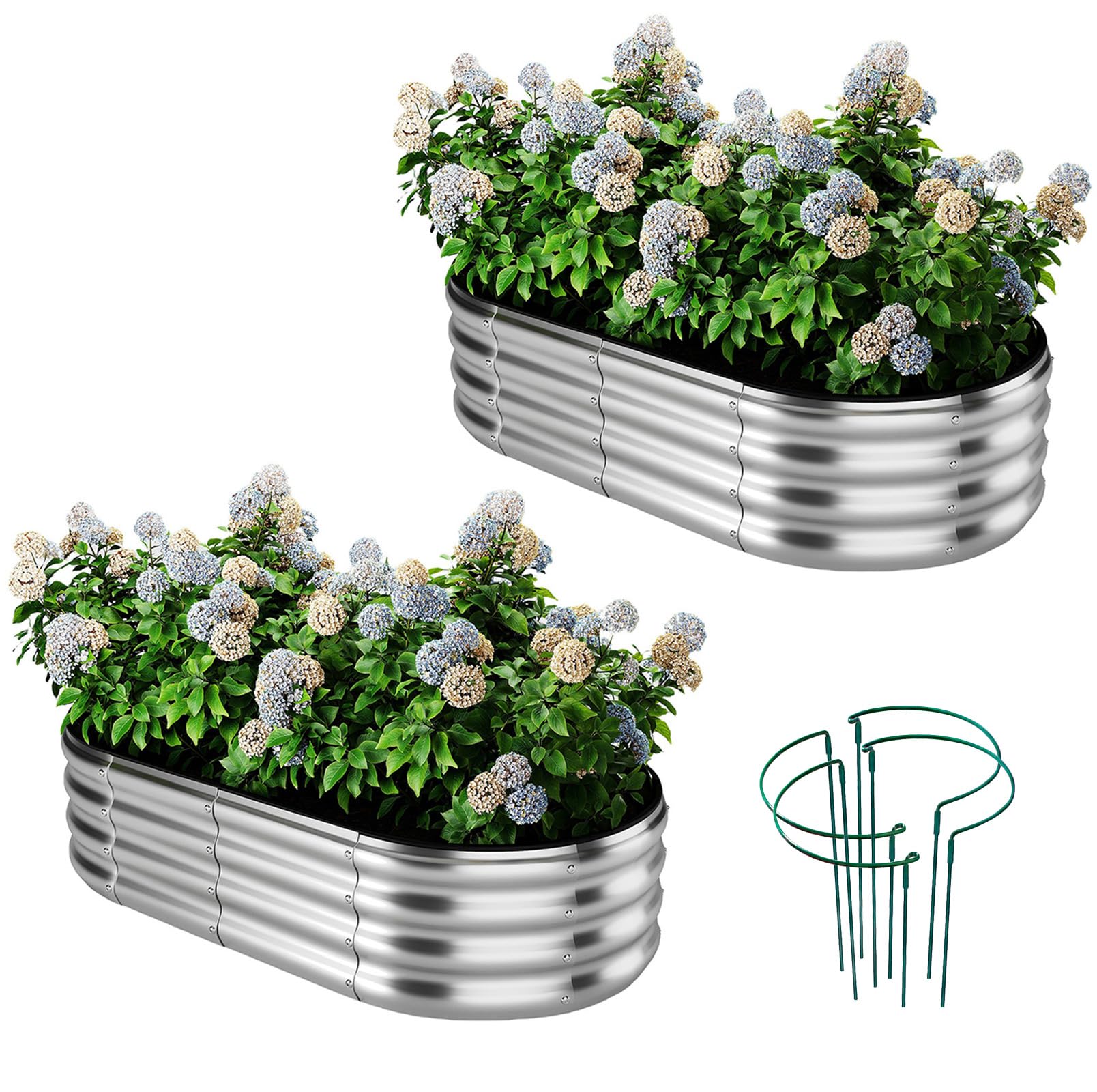 ZFHgarden galvanized planter 4x2x1ft assembly view for easy setup and sturdy structure