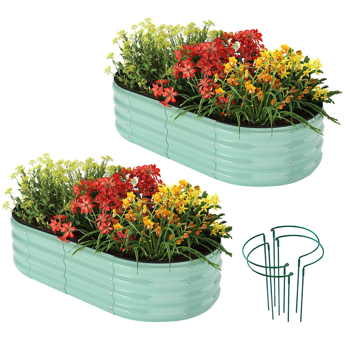 ZFHgarden galvanized planter raised bed kit for durable outdoor use.