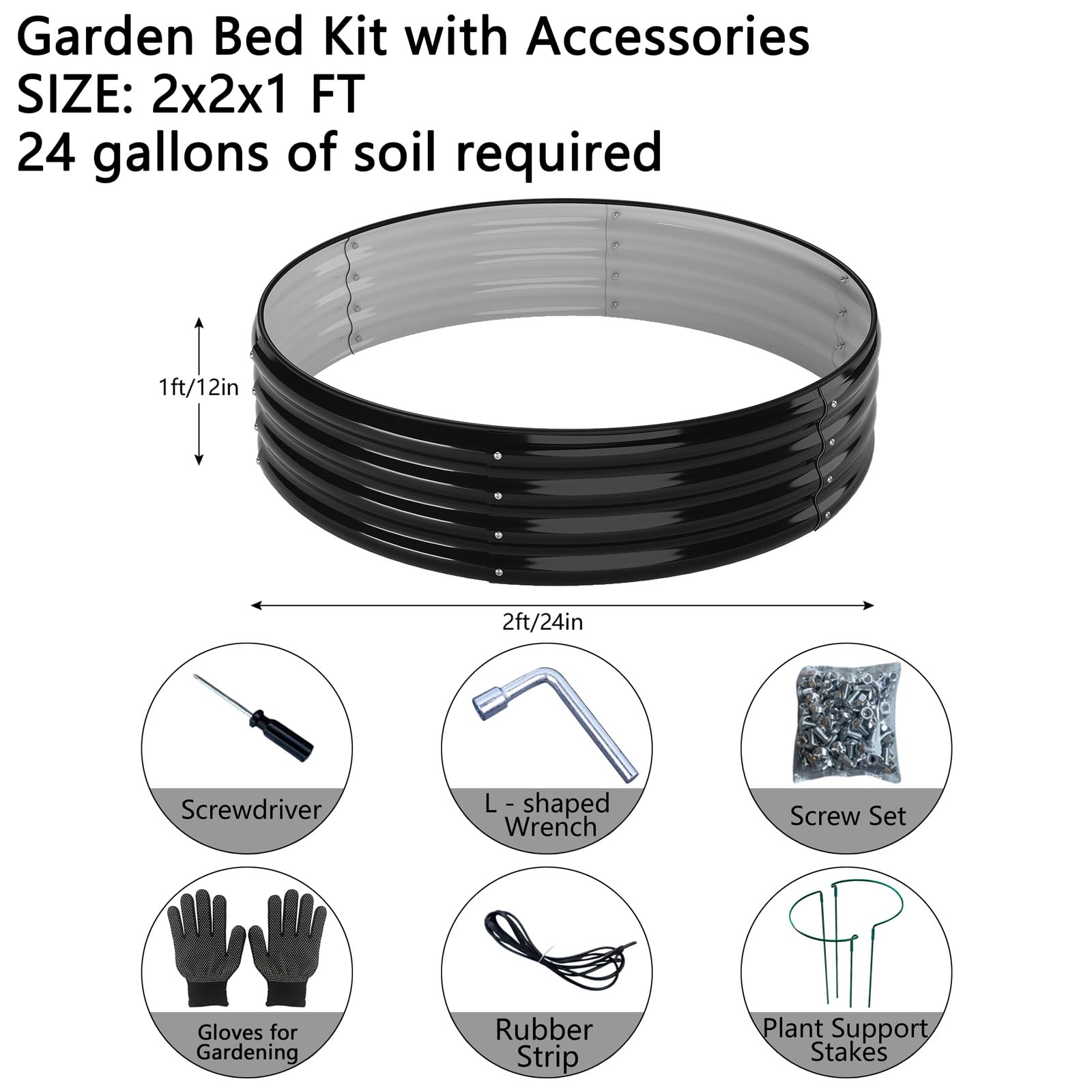 ZFHgarden round raised bed open-base view highlighting root-friendly drainage.