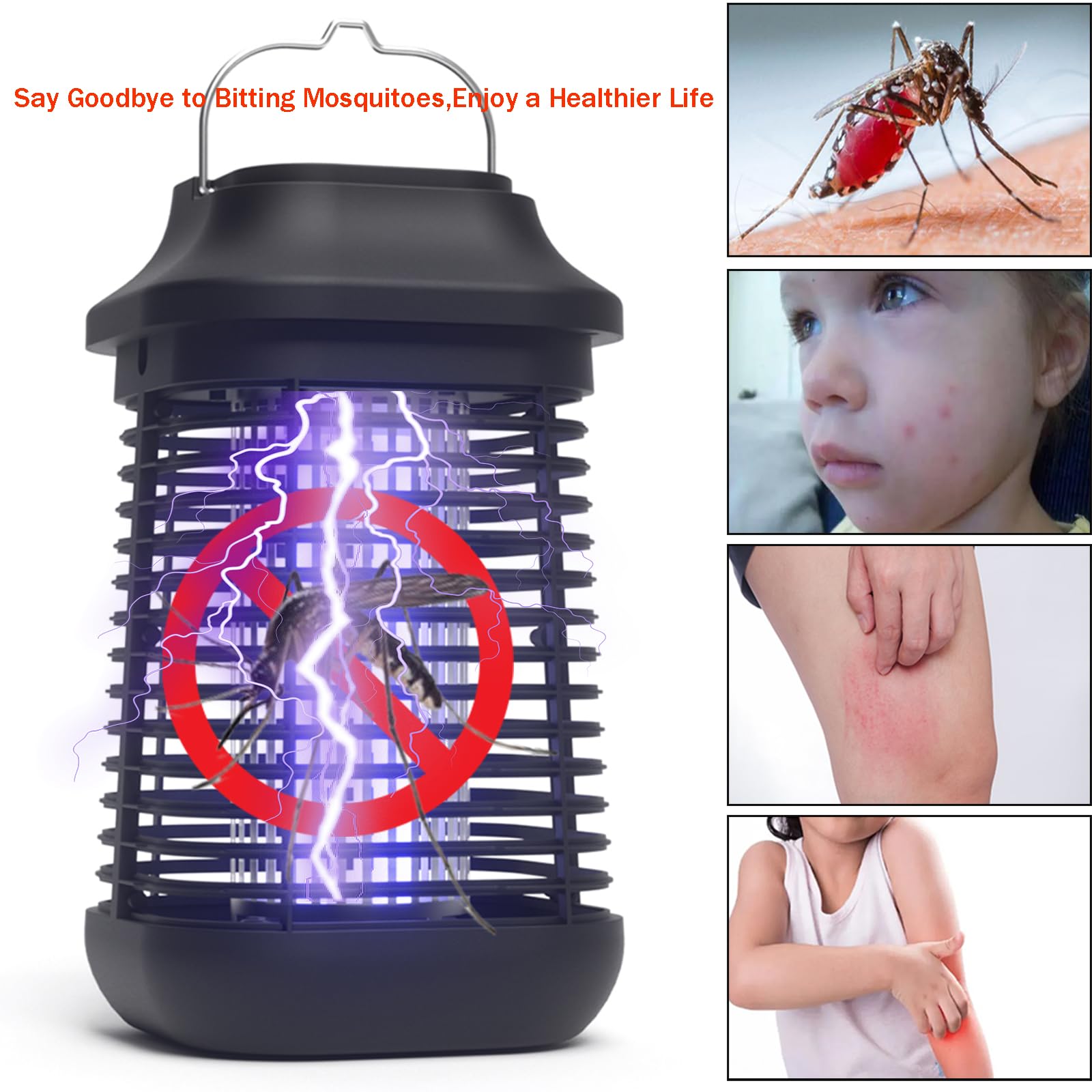 4200V grid delivers quick contact with insects.