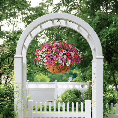 ZFProcess hanging planter with chain demonstrates easy outdoor installation.
