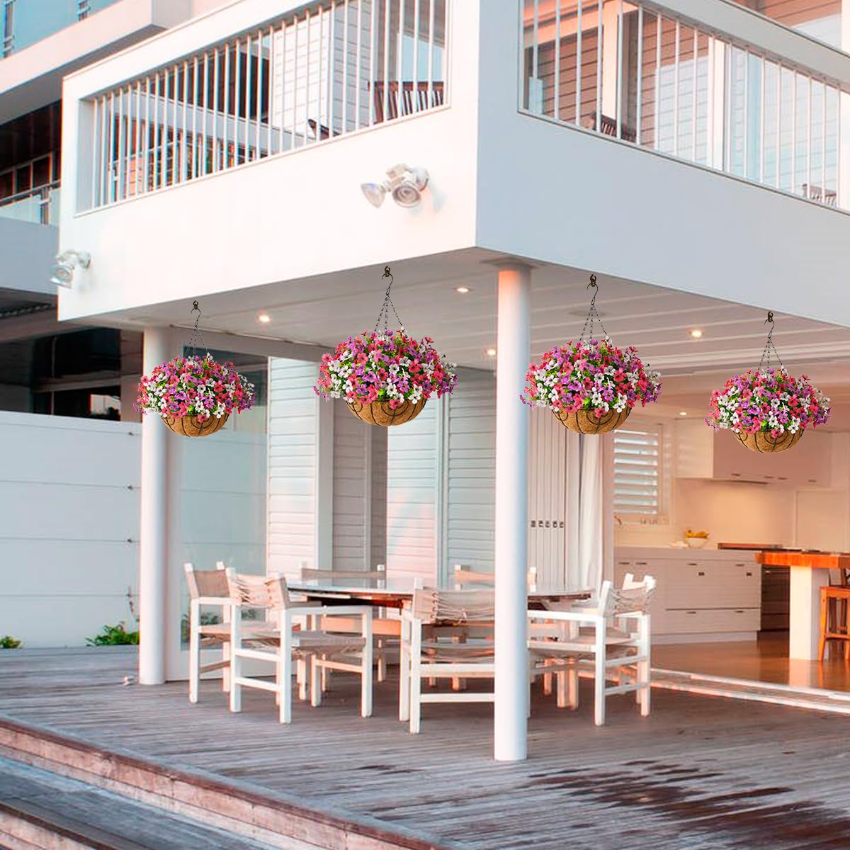 ZFProcess planters with realistic leaves fit balconies and porches.