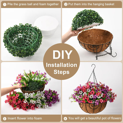 ZFProcess UV-resistant hanging flowers resist fading in sunny patios.