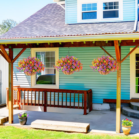Outdoor porch decoration that stays fresh through seasons without watering.
