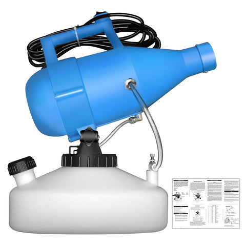 ZFULVO 4.5L portable ULV fogger in front view, easy maneuverability for gardens.