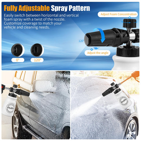 ZGJZGJ foam cannon with 1/4-inch quick-connect for fast setup
