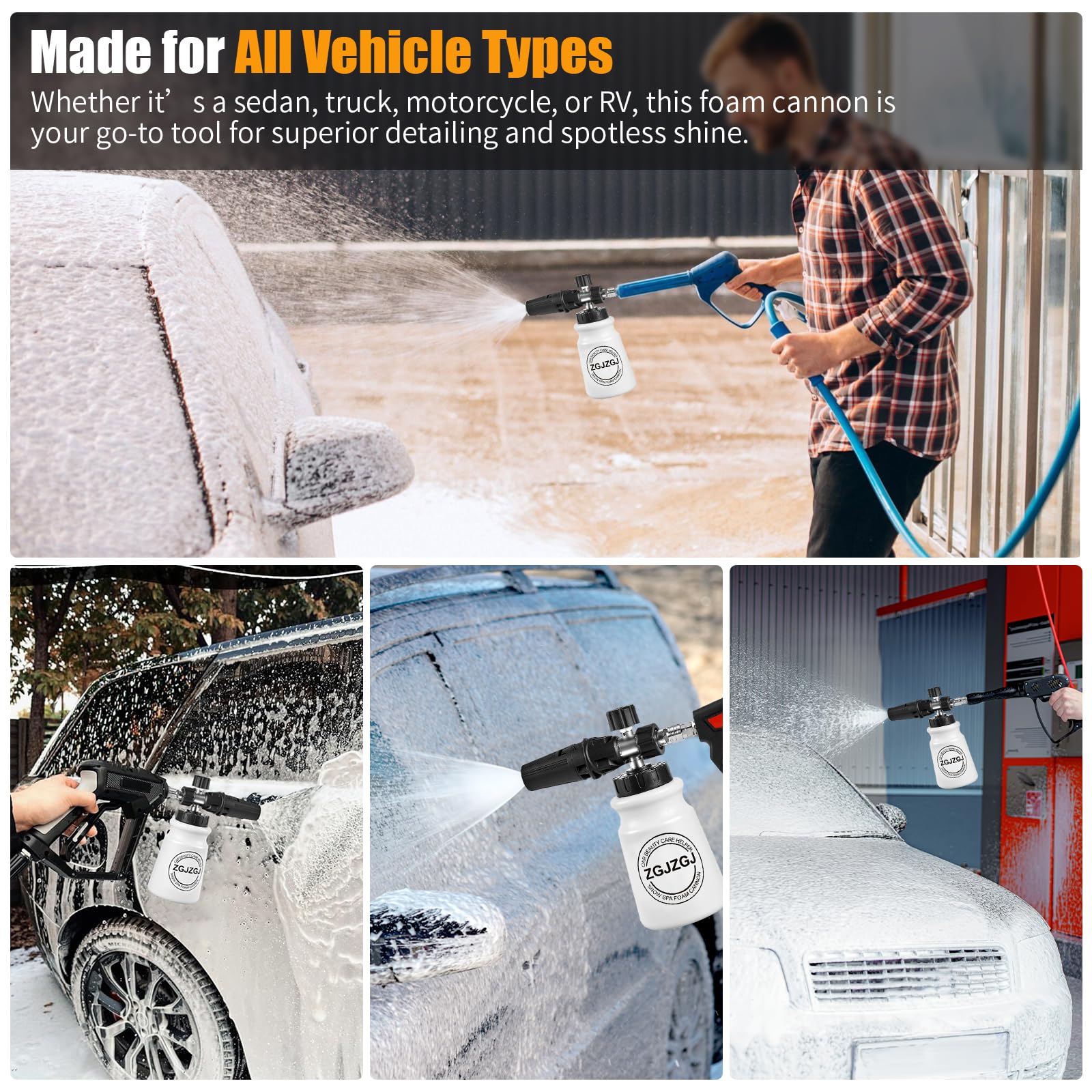 ZGJZGJ foam cannon car detailing setup for DIY enthusiasts