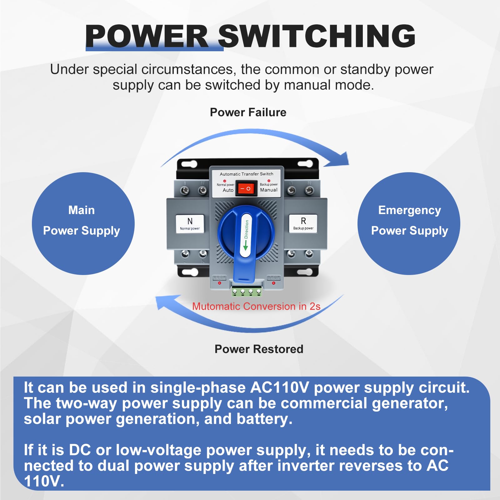 Zgqmcgy dual-mode control switch offering automatic and manual operation flexibility
