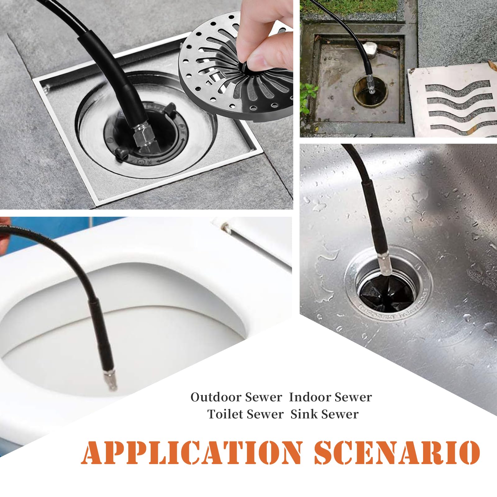 Zgqmcgy four-nozzle set for versatile blockage removal.
