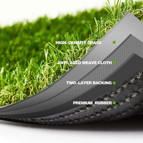 ZGR HOME&GARDEN thick turf close-up emphasizes durable outdoor rug for decks.