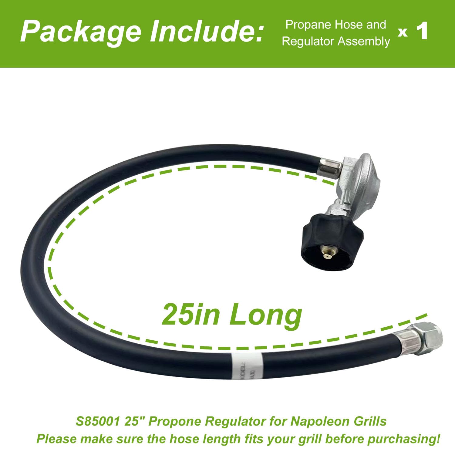 ZGTools S85001 25-inch hose offering flexible routing for convenient grill setup