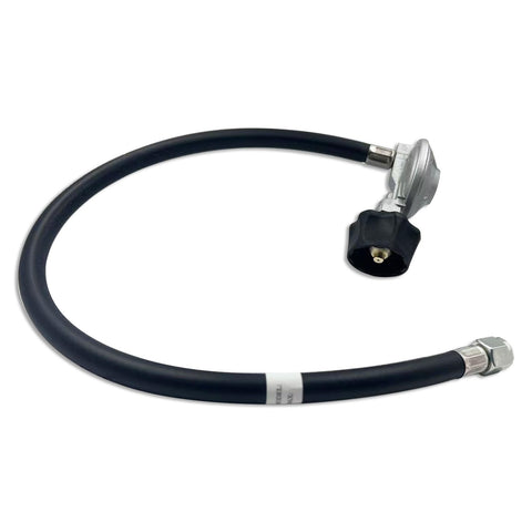 ZGTools S85001 regulator and hose connected to a Napoleon LEX grill for reliable gas flow