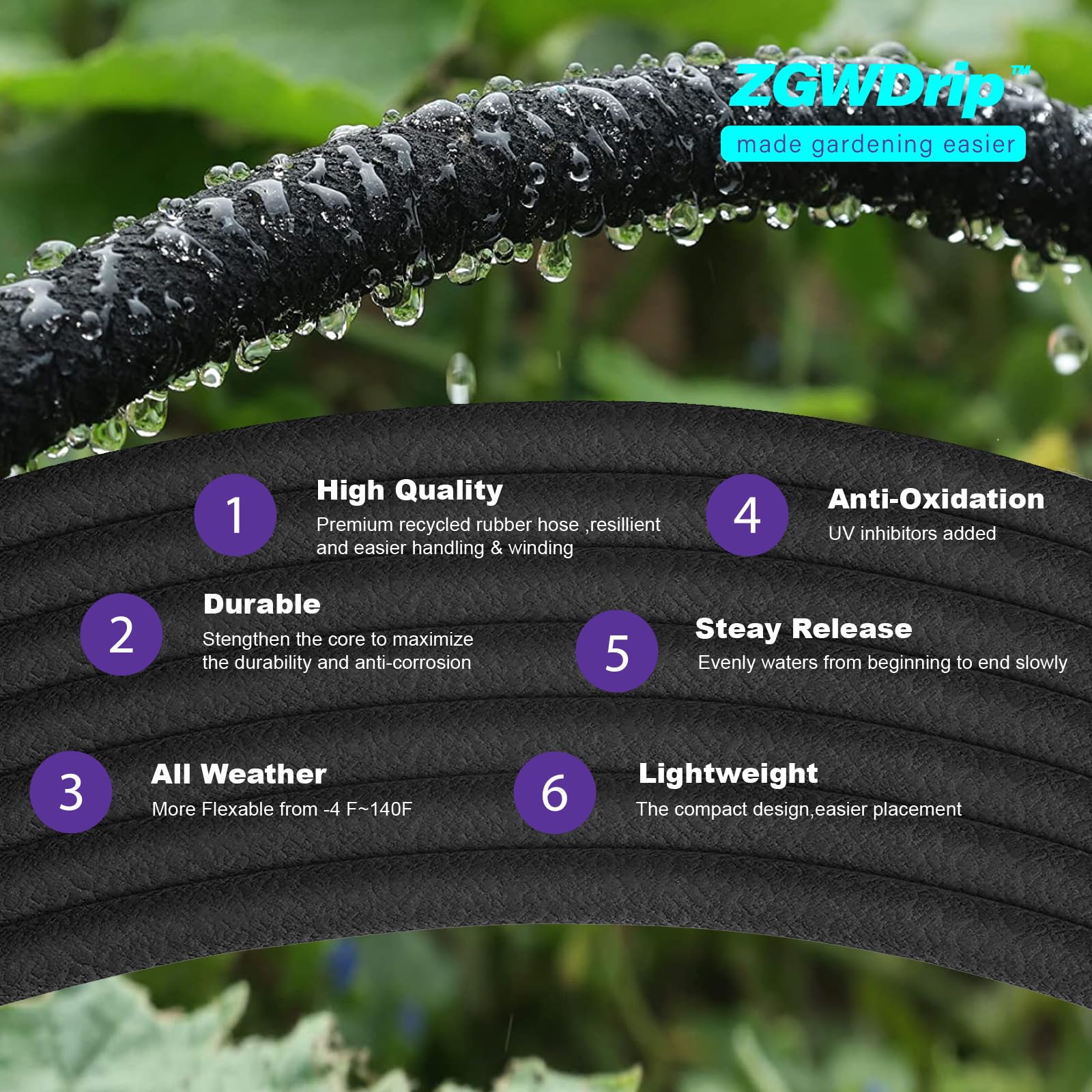 ZGWDrip setup in garden beds supports efficient watering.