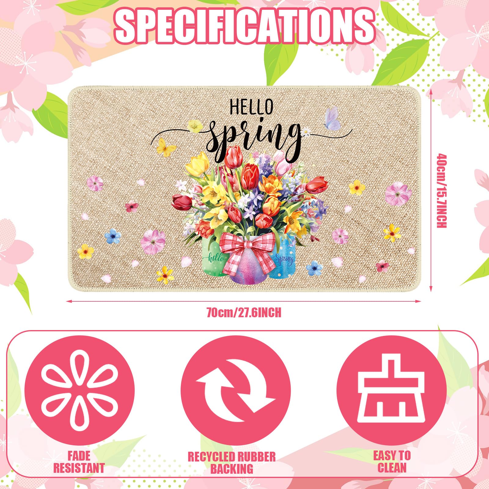Zhanmai doormat features non-slip backing for safe outdoor placement