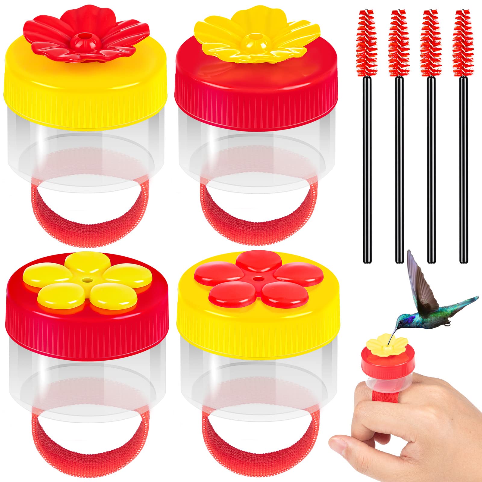 ZHBDMGK hand-held hummingbird ring feeder kit-4pcs enabling shared feeding moments