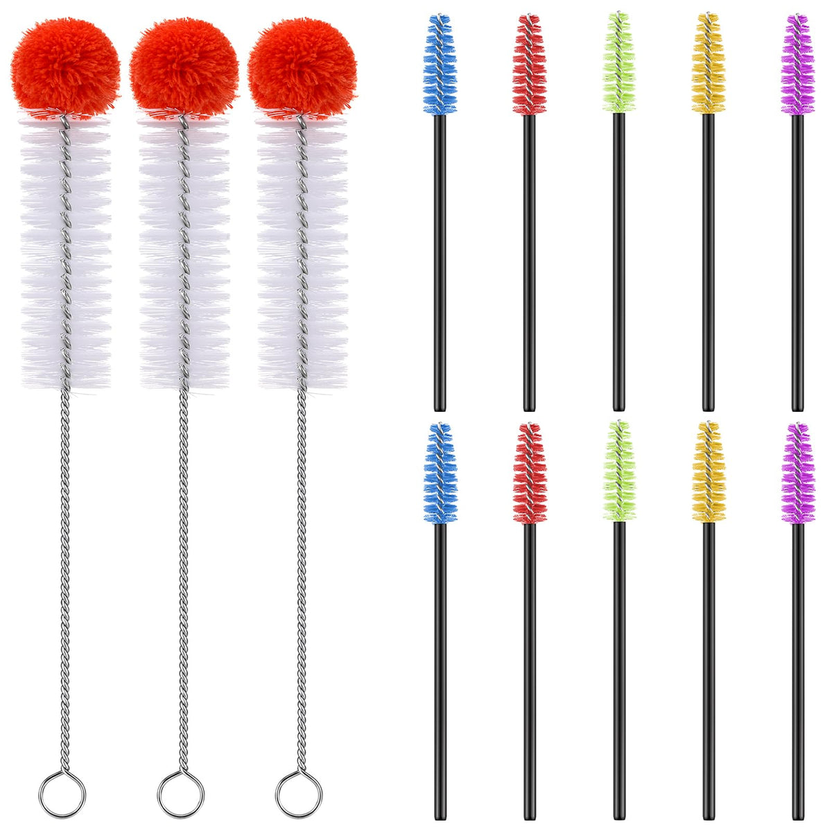 Zhehao 13-piece brush set, bendable large brush reaching all feeder corners.