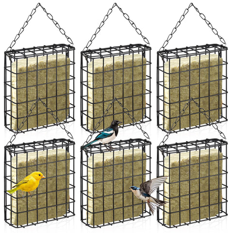 Zhehao six-pack suet bird feeders, front view for yard feeding