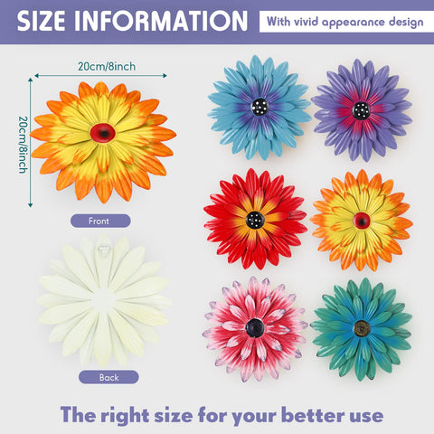 Zhehao sunflowers metal wall decor 8 inch for outdoor use