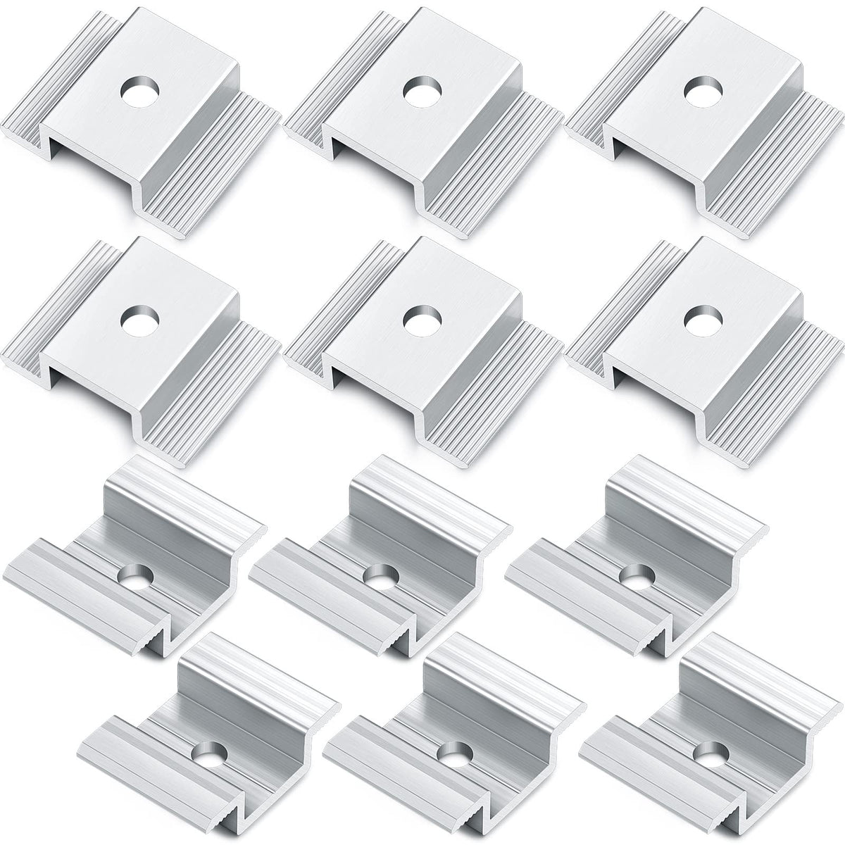 Zhengmy 12-pack mid clamps for quick solar panel mounting and reliable hold.