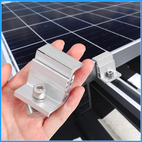 Zhengmy adjustable end clamps fit 50W–150W panels for flexible configurations.