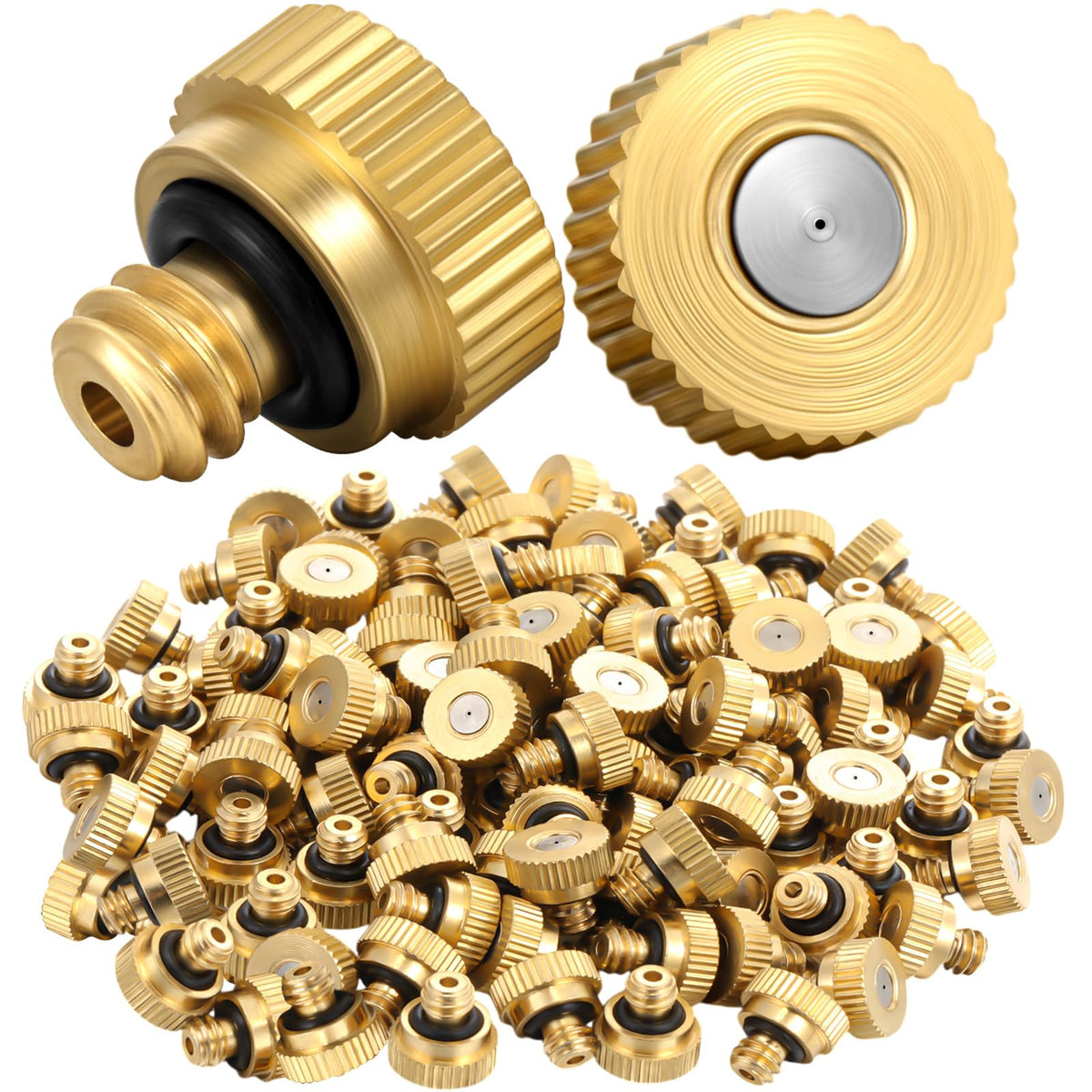 Zhengmy brass misting nozzle with durable brass body for outdoor use.