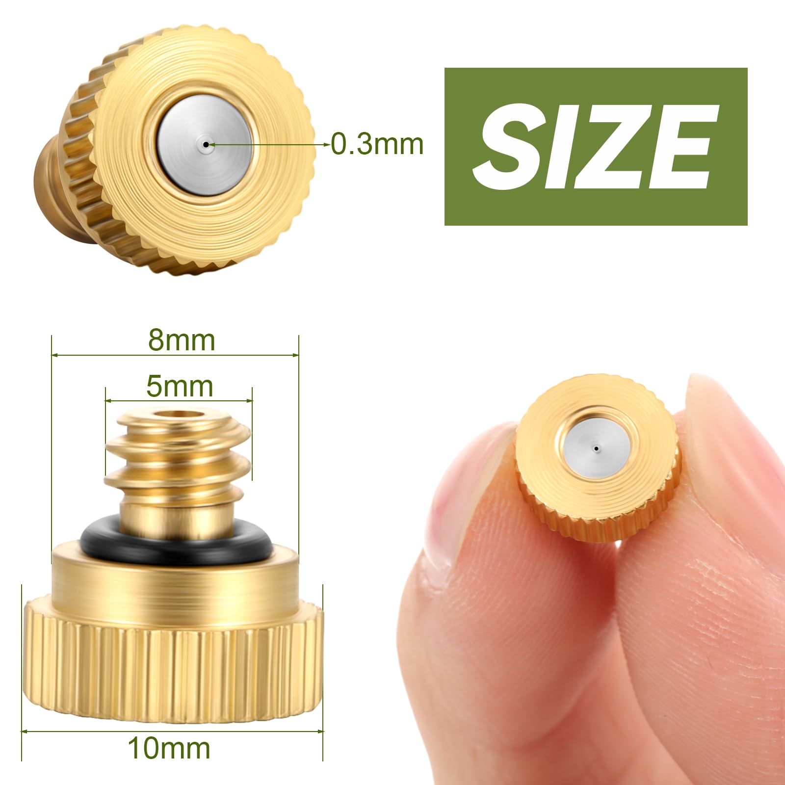 Zhengmy brass misting nozzle designed for outdoor cooling and patios.