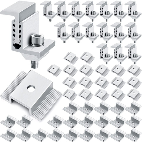 Zhengmy mid clamps 40-piece pack secures solar panels to rails for a solid installation.