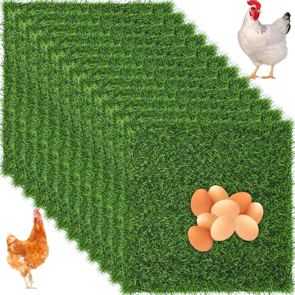 Zhengmy nesting pads in coop-12x12-green for a dry, tidy nesting area.