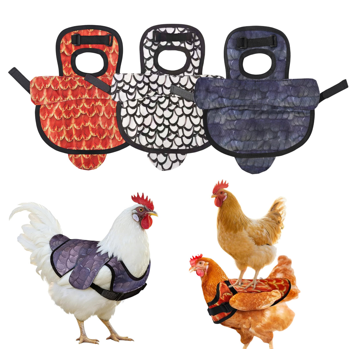 ZHENYOUBML chicken saddles pack 3 for hens protect feathers