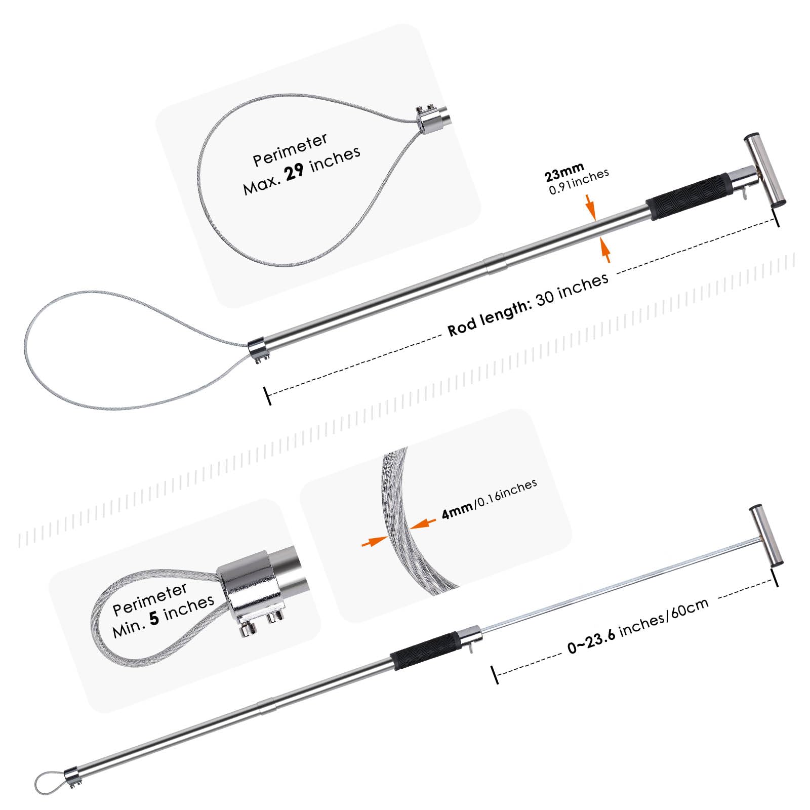 ZHEQOGZH dog catcher pole adjustable-rope-length for flexible restraint.