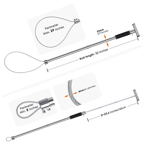 ZHEQOGZH dog catcher pole adjustable-rope-length for flexible restraint.