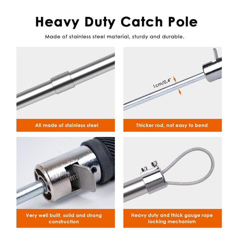 ZHEQOGZH dog catcher pole rubber-pad grip prevents slipping.