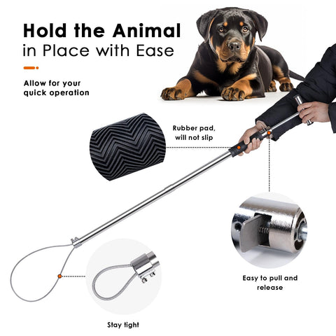 ZHEQOGZH dog catcher pole two-parts easy-storage enables portable setup.