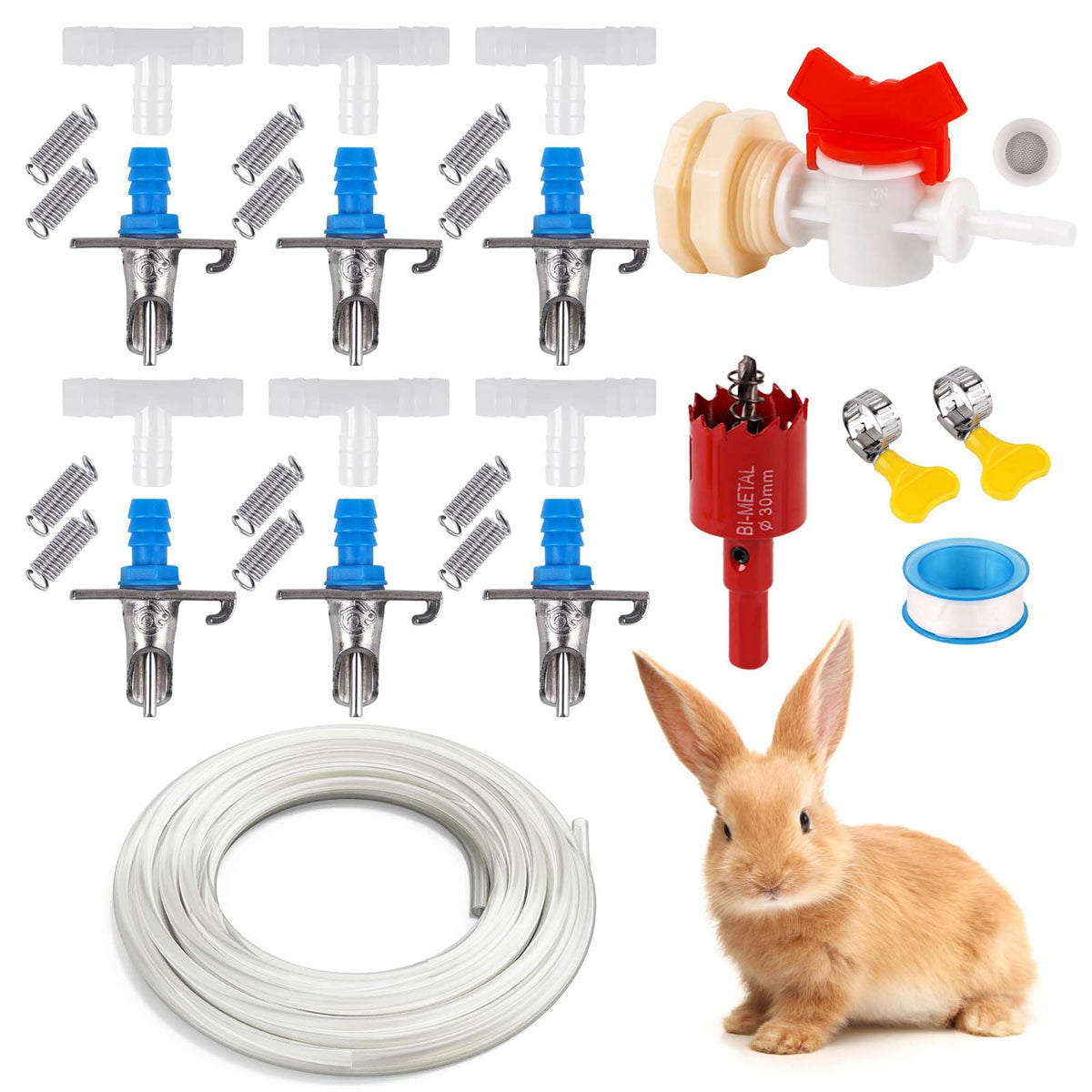 ZHEQOGZH rabbit watering nipple kit in action for steady hydration