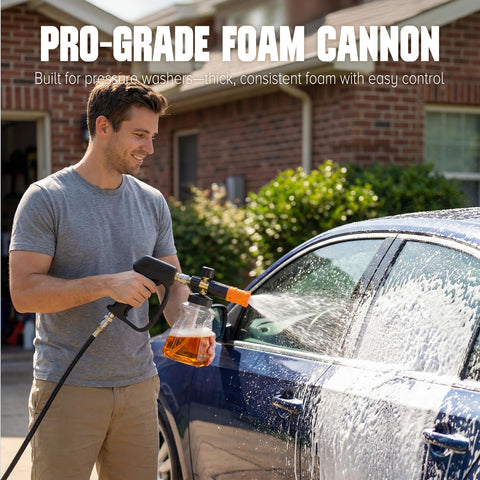 Zhevebaga foam cannon adjustable nozzle delivers customizable spray patterns for efficient washing.