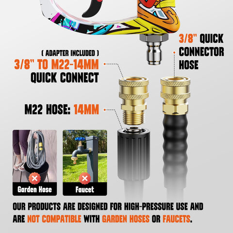Zhevebaga quick connector 14mm M22 fittings secure foam cannon connections.