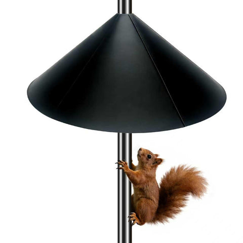 ZHIGLMYD 19 inch squirrel baffle, front view, deters climbing and protects bird food