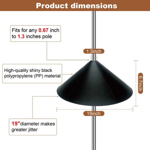ZHIGLMYD all-weather squirrel baffle on a bird feeder in outdoor conditions