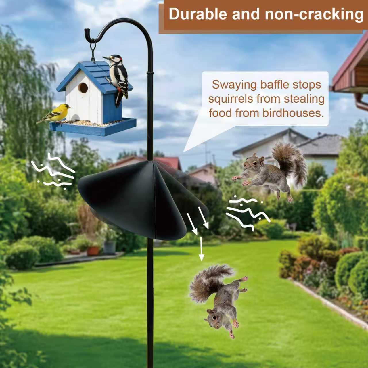 ZHIGLMYD six-panel baffle shown in easy assembly and secure pole attachment